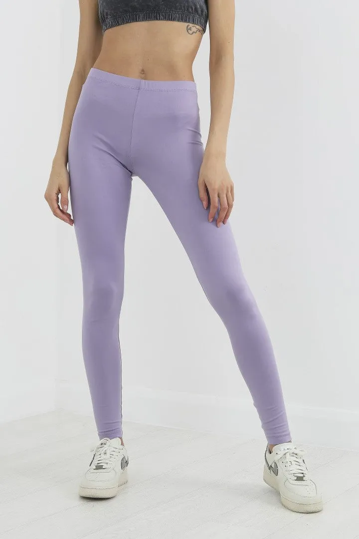 PLAIN LILAC STRETCHY LEGGINGS