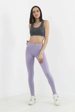 PLAIN LILAC STRETCHY LEGGINGS