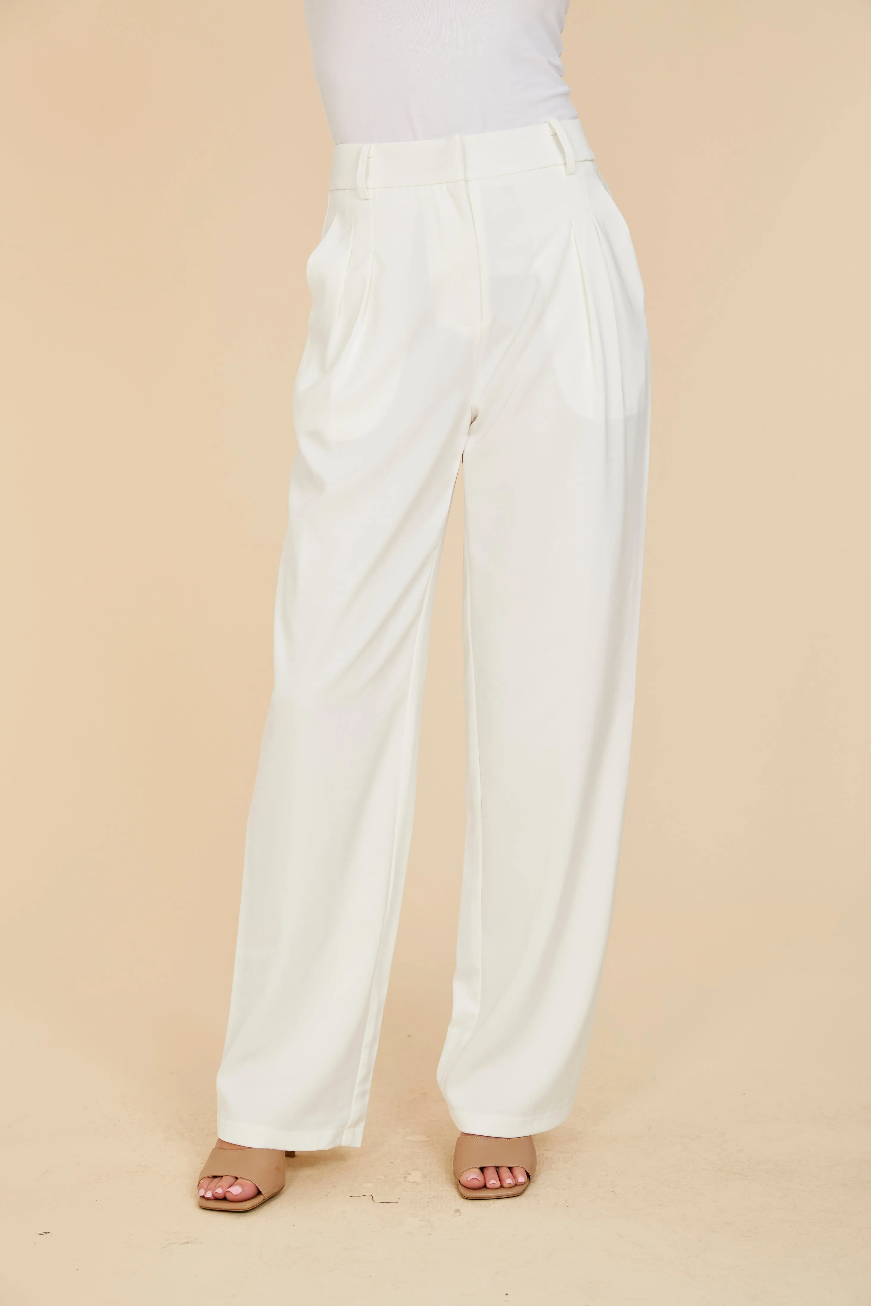 Pleated Wide Leg Trouser