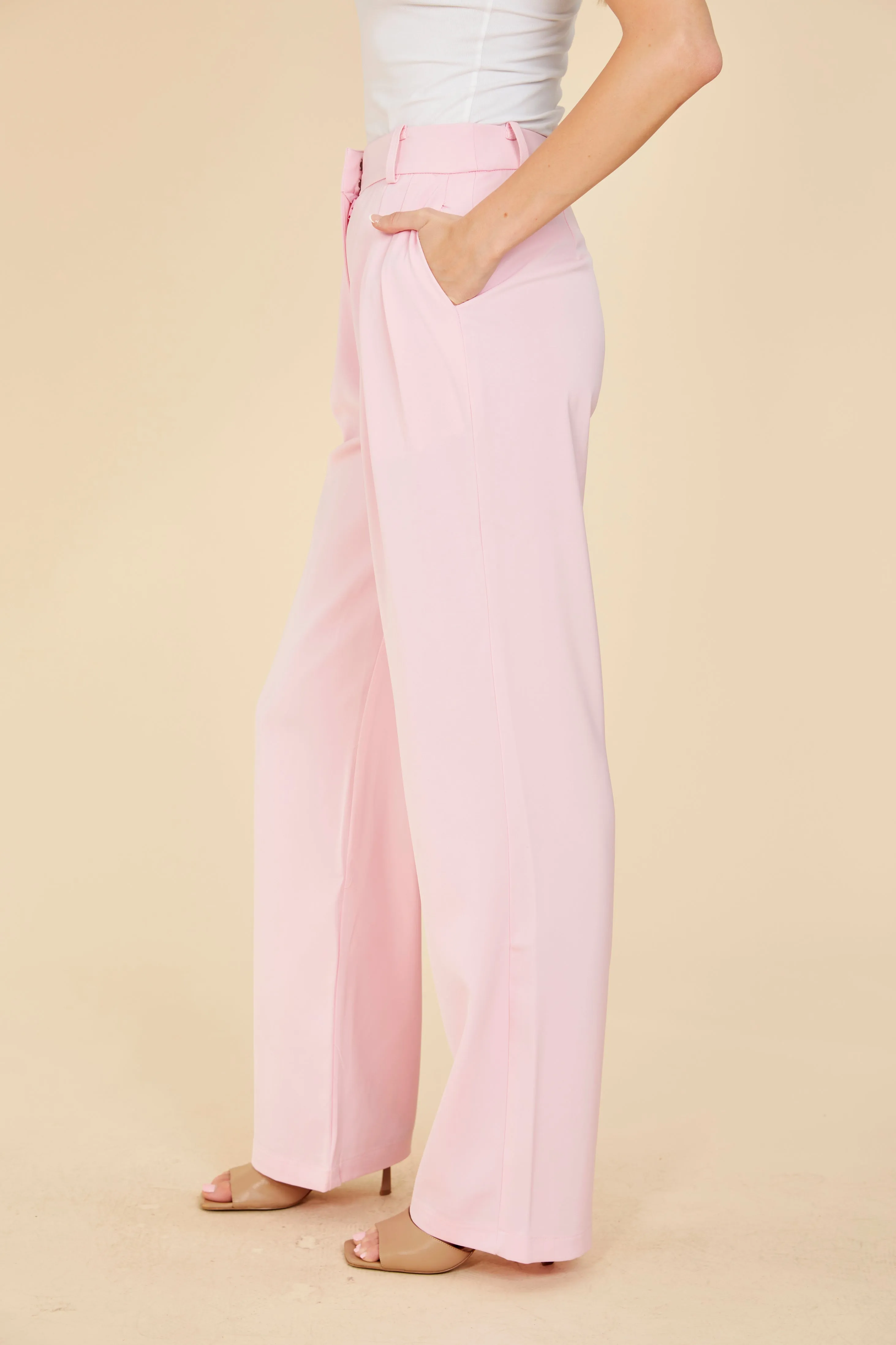 Pleated Wide Leg Trouser