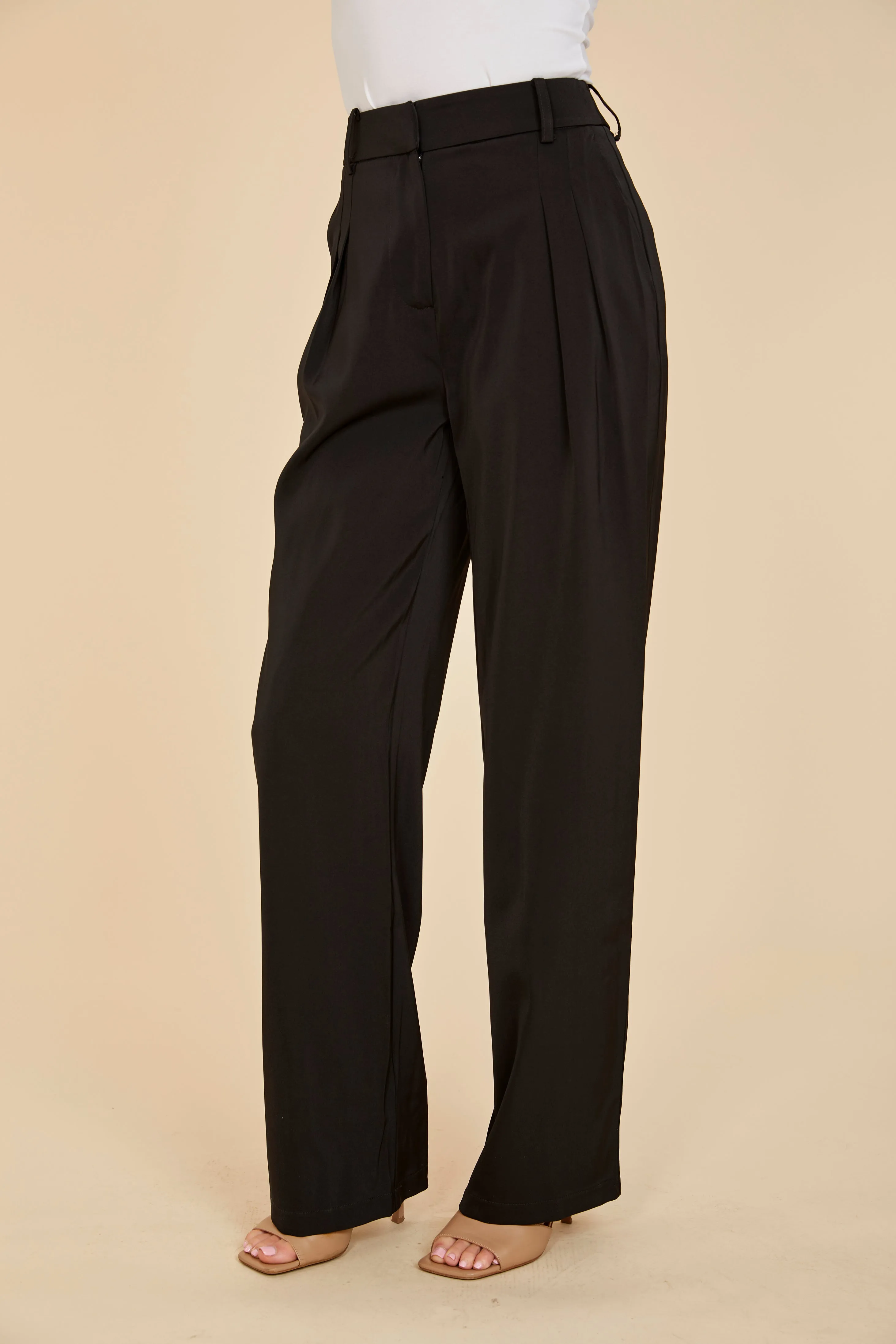 Pleated Wide Leg Trouser