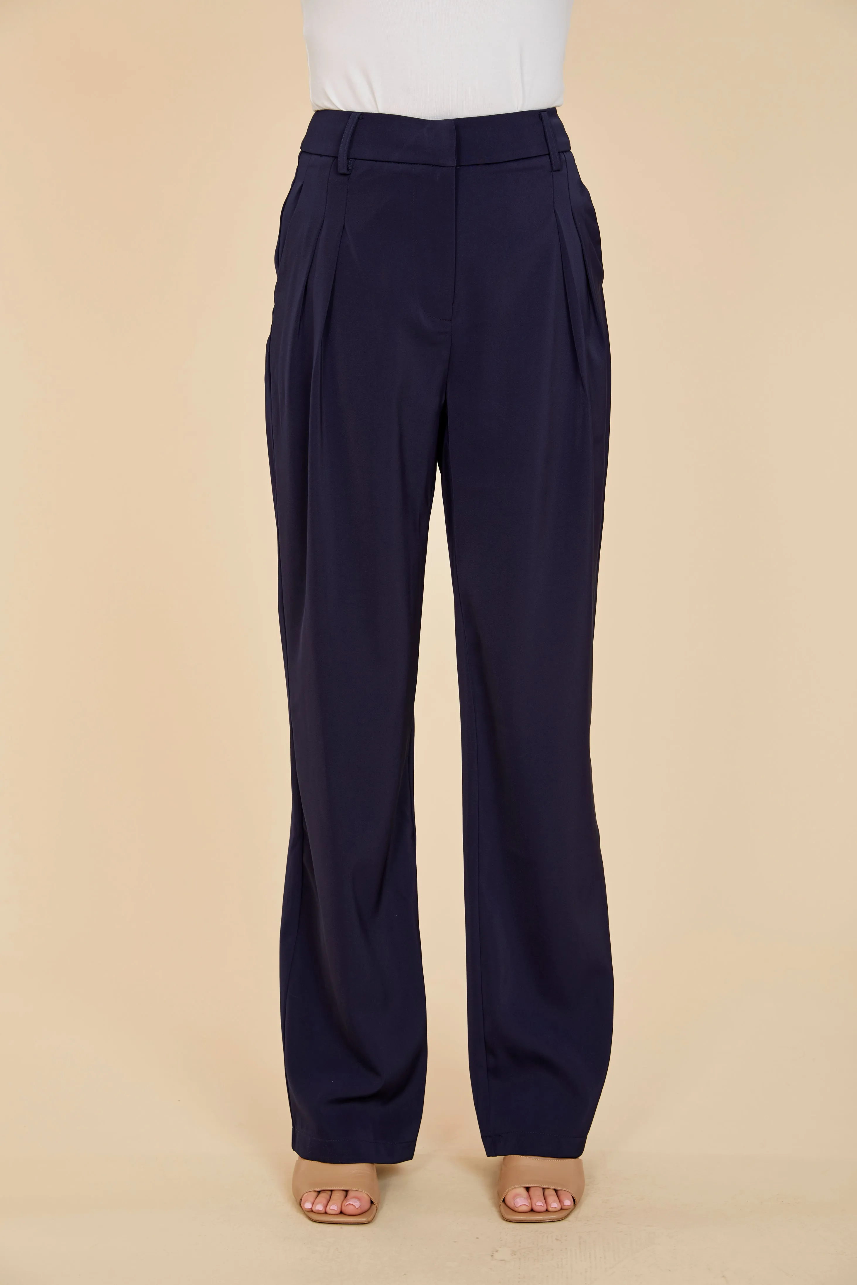 Pleated Wide Leg Trouser