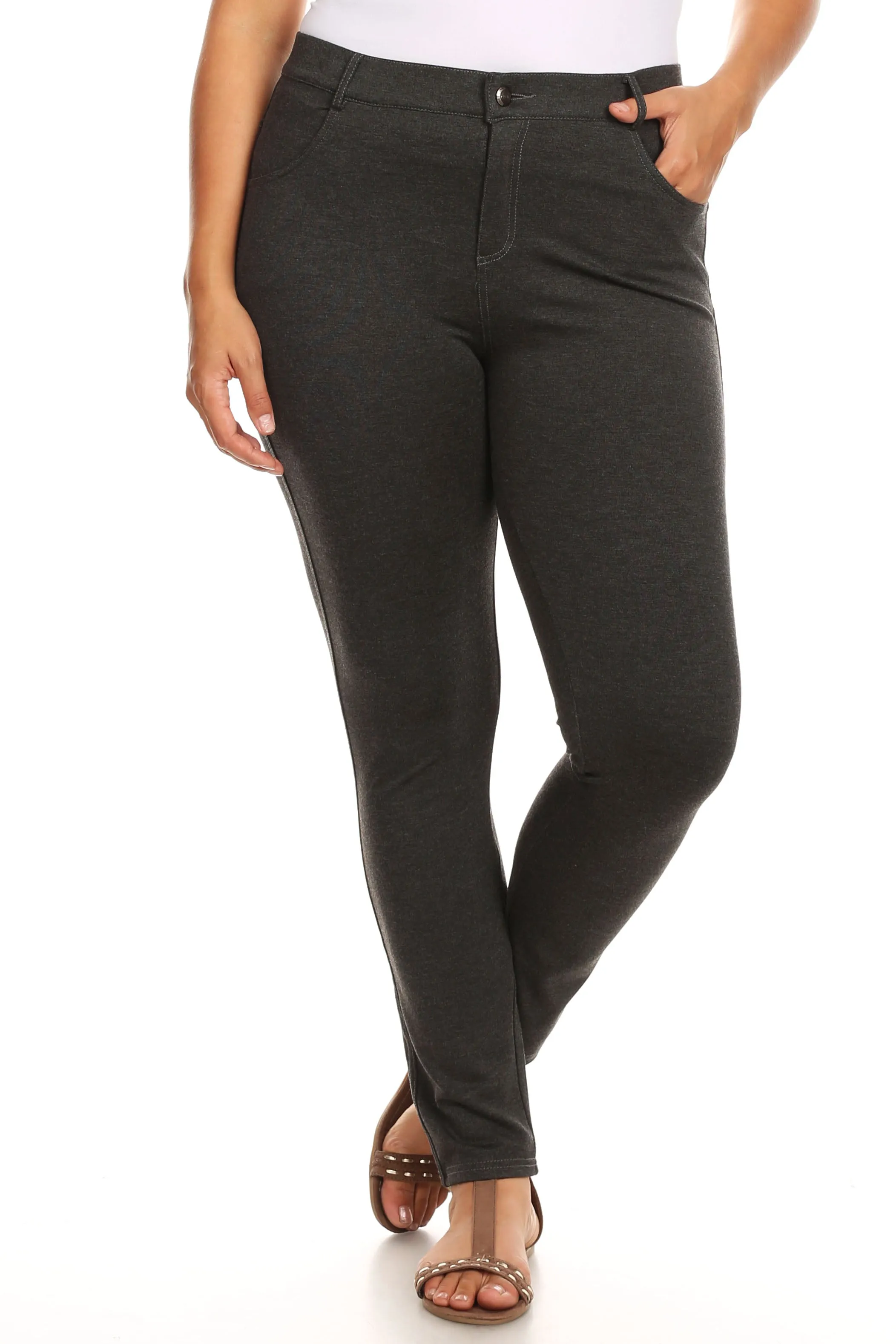 Plus Size Stacy Ponte Knit Dress Pants