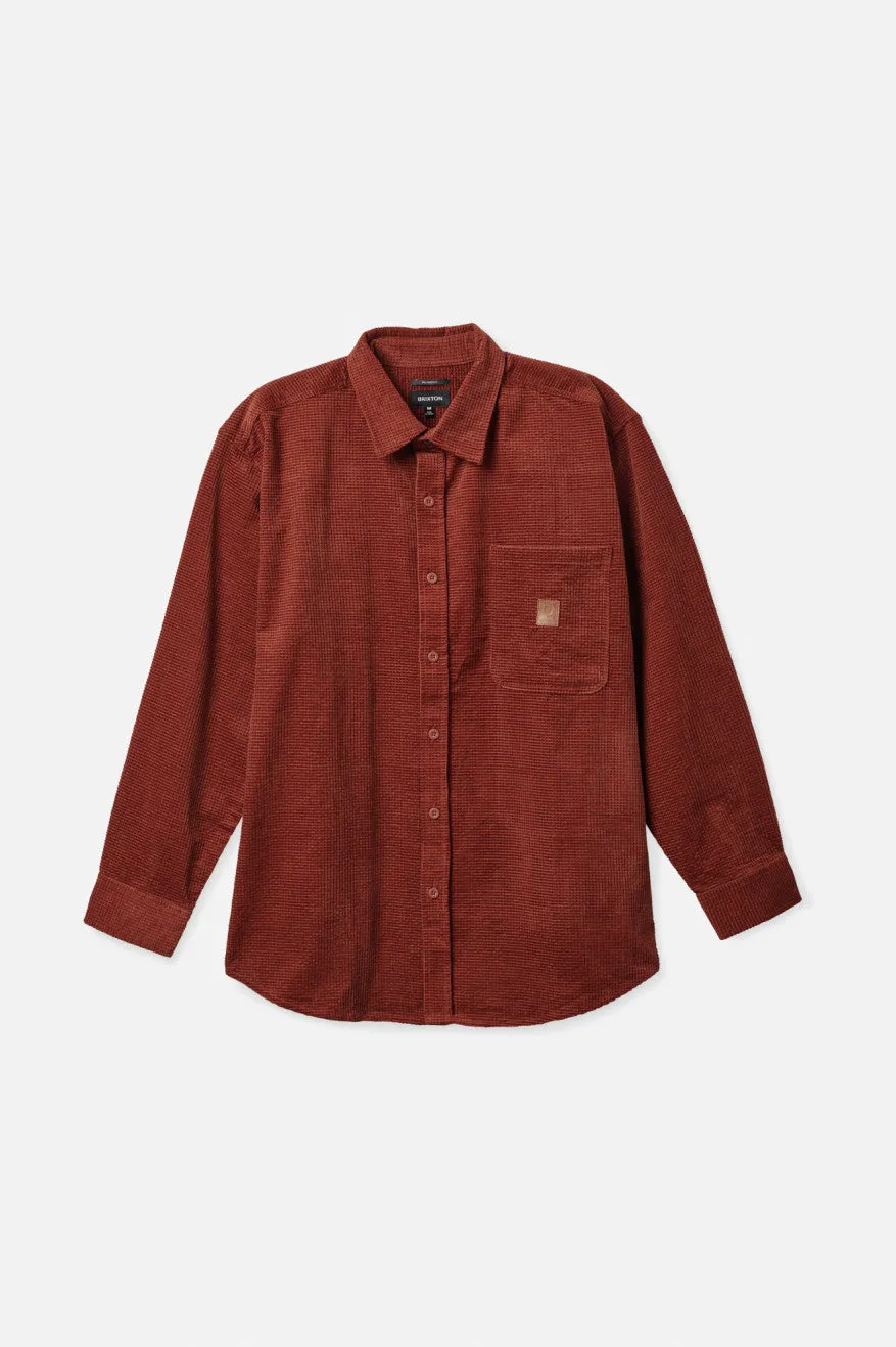 Porter L/S Waffle Corduroy - Burnt Henna