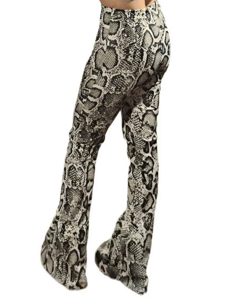 Printed Slim Fit Flared Trousers