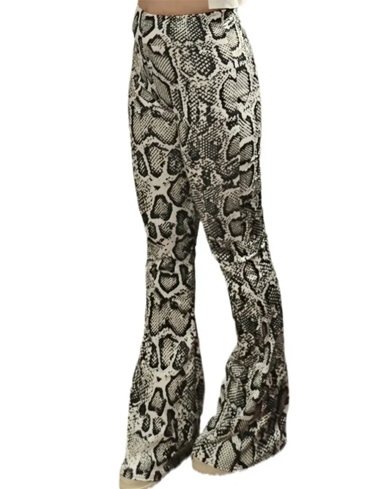 Printed Slim Fit Flared Trousers