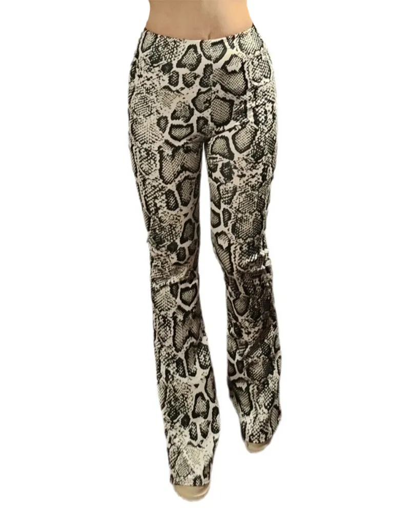 Printed Slim Fit Flared Trousers