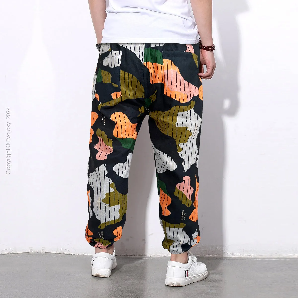 Random Map Island Prints StreetWear Jogger Breathable Casual Harem Pants for Men & Women