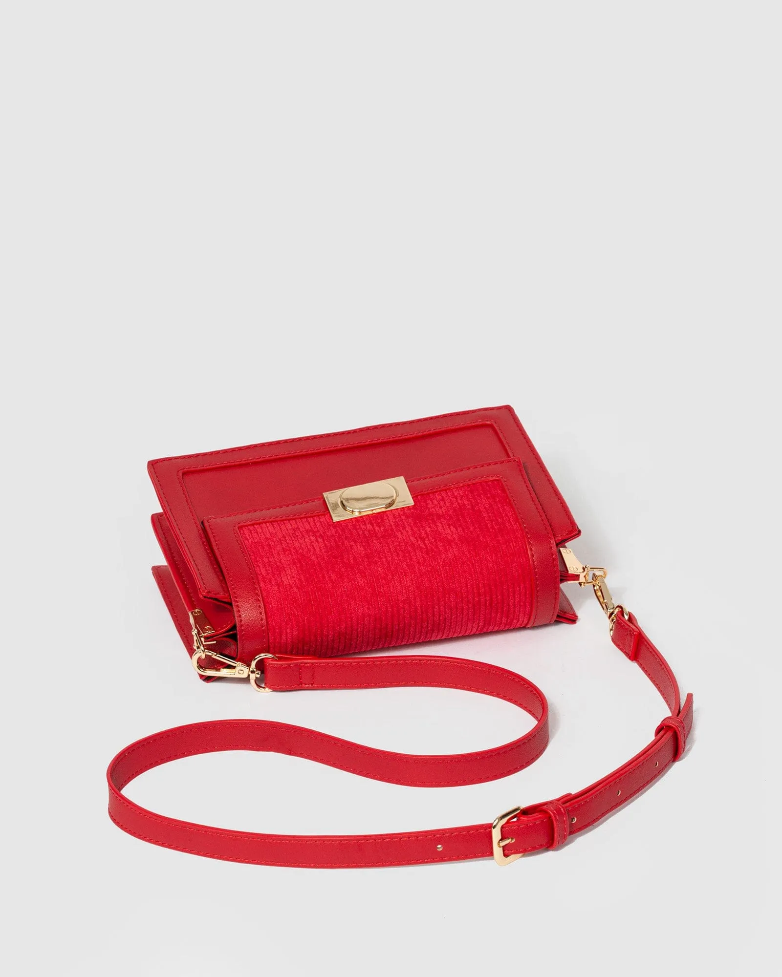 Red Racquell Lock Crossbody Bag