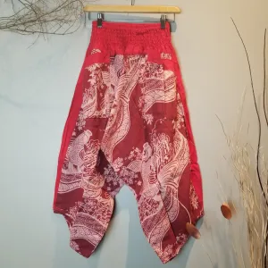 Red Waves Koi Samurai Pants