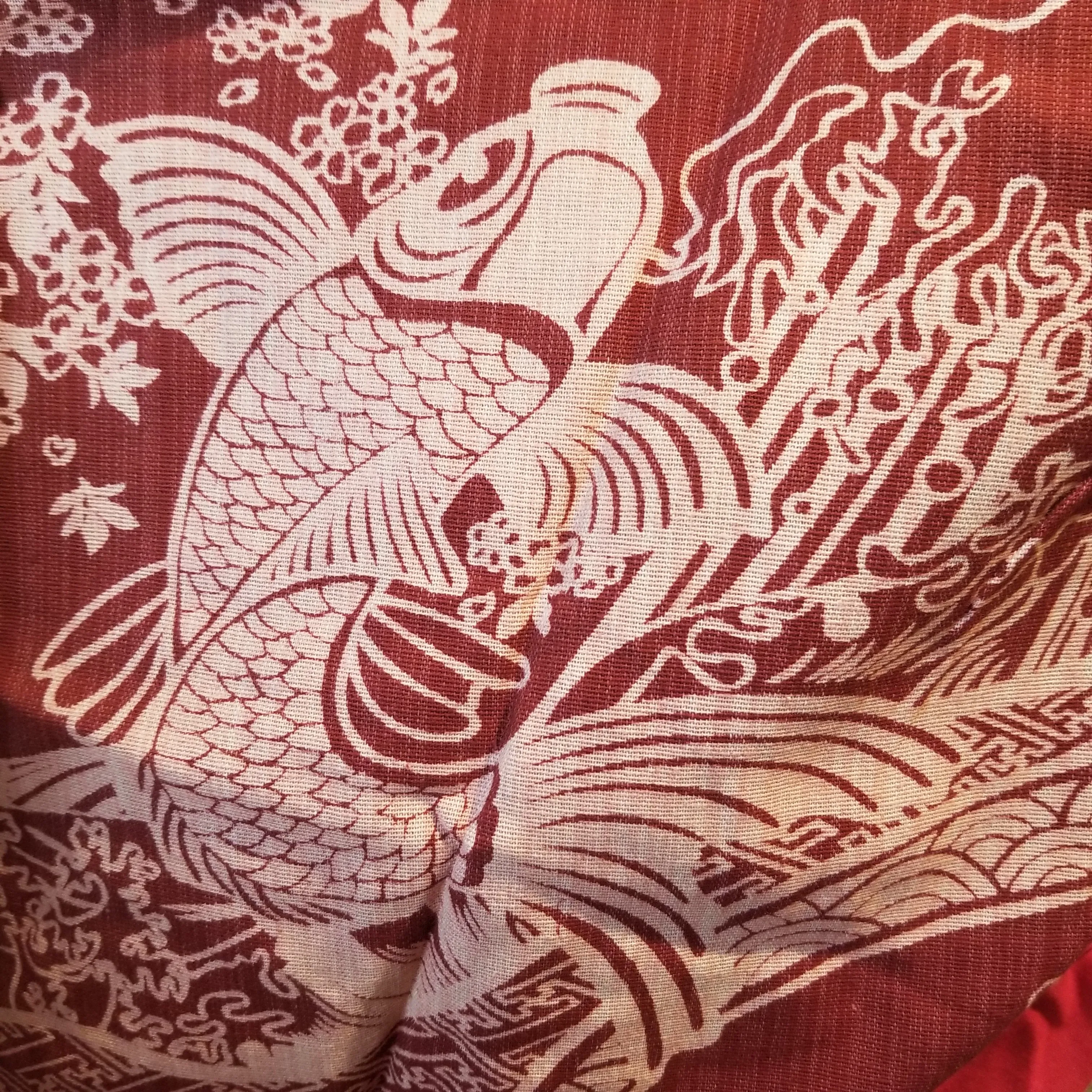 Red Waves Koi Samurai Pants