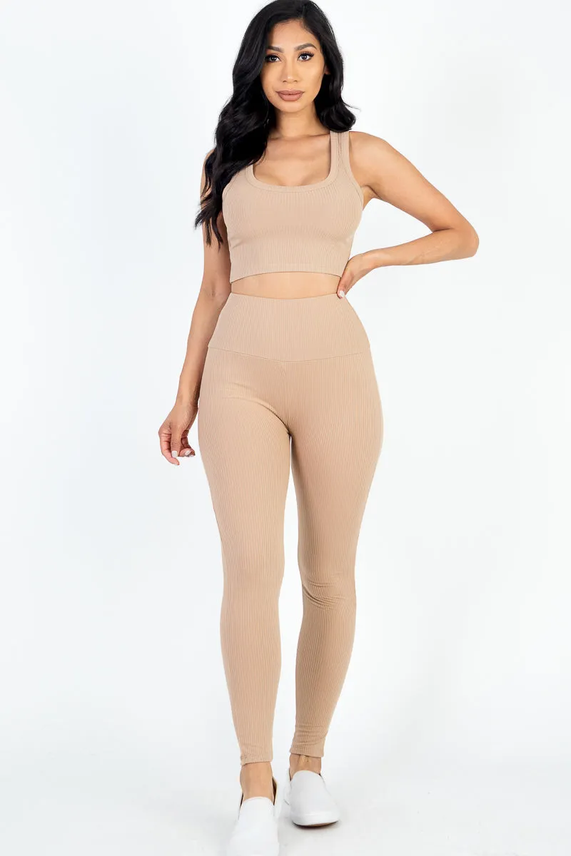 Ribbed Crop Top & Leggings Set (CAPELLA)