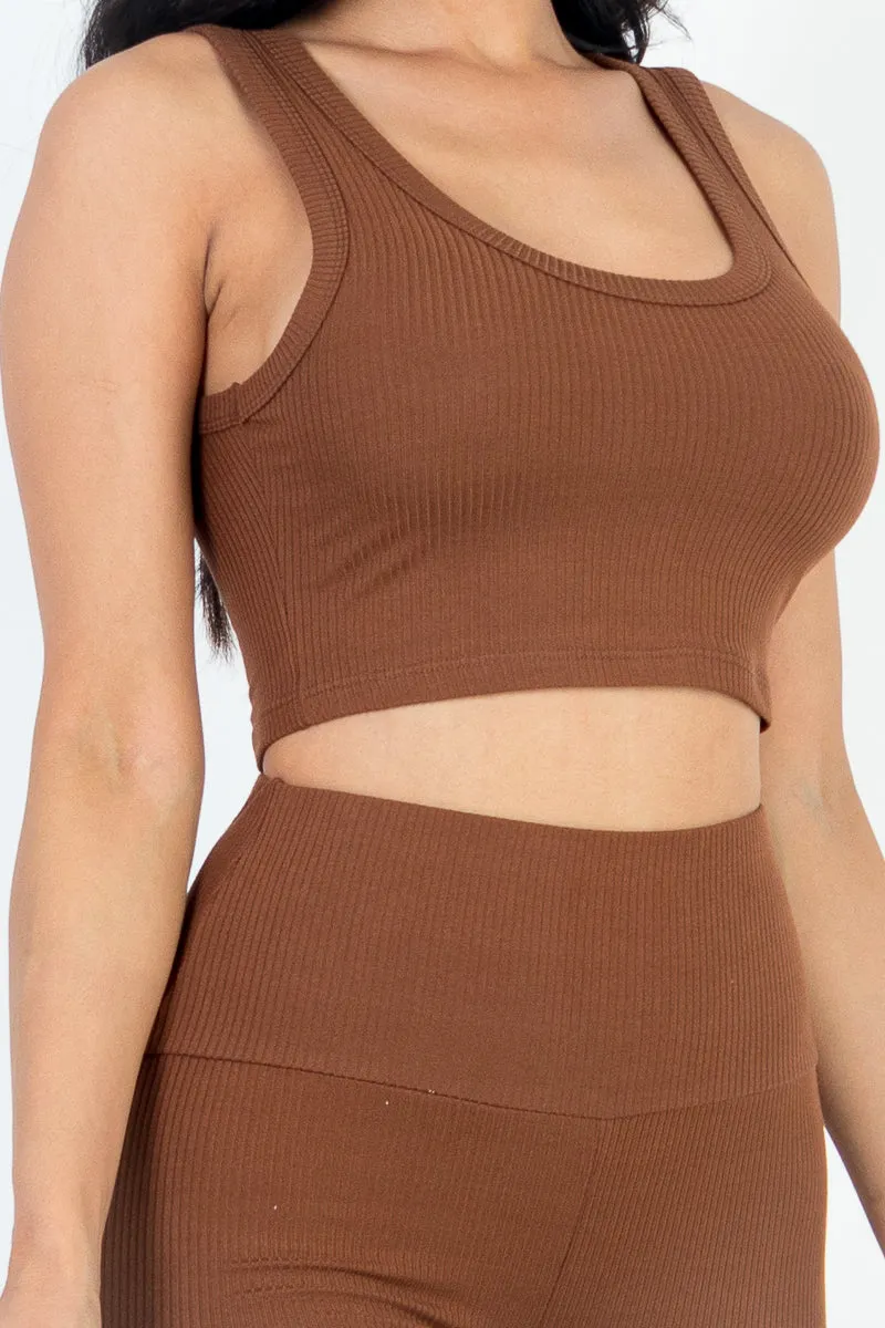 Ribbed Crop Top & Leggings Set (CAPELLA)