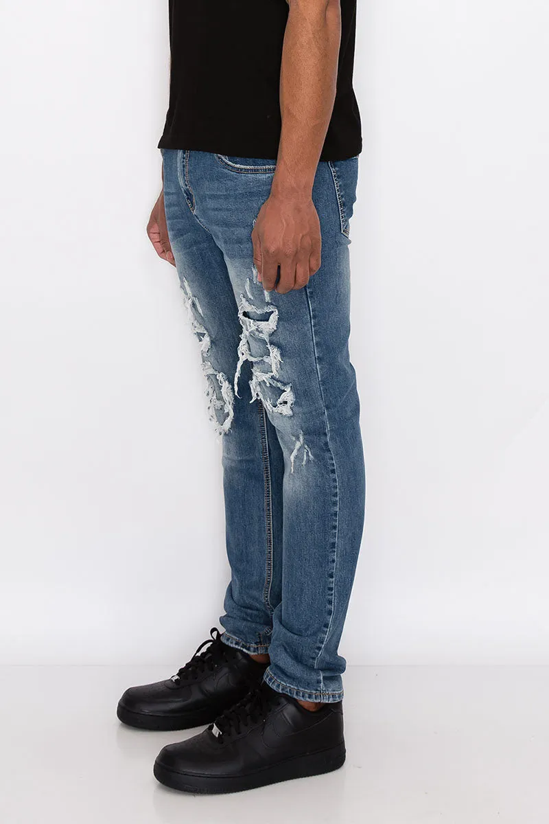 Rip & Repair Denim Jeans - Indigo