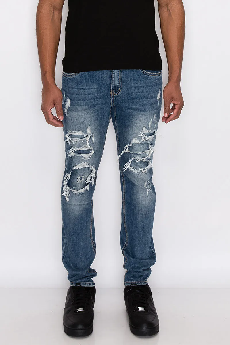 Rip & Repair Denim Jeans - Indigo