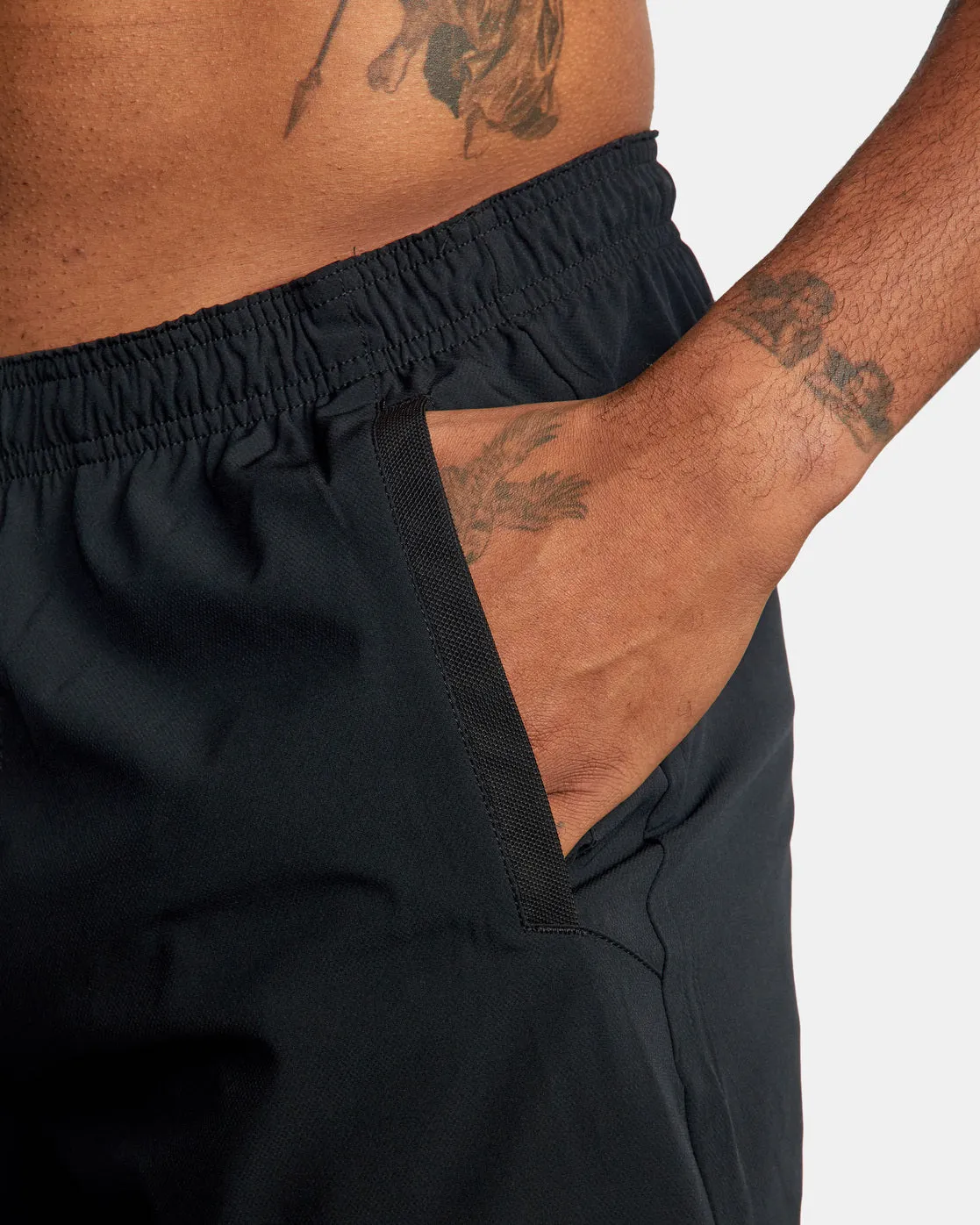 RVCA Yogger Jogger Elastic Waist Running Short 15" - Black