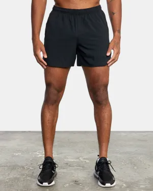 RVCA Yogger Jogger Elastic Waist Running Short 15" - Black