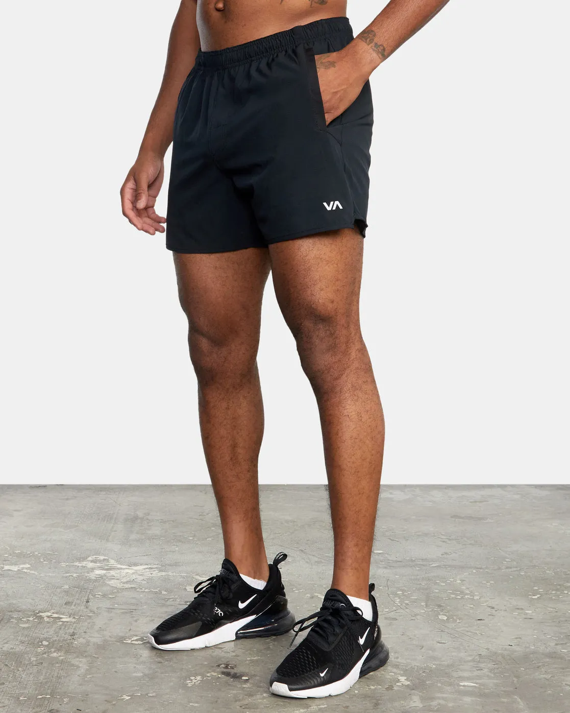 RVCA Yogger Jogger Elastic Waist Running Short 15" - Black