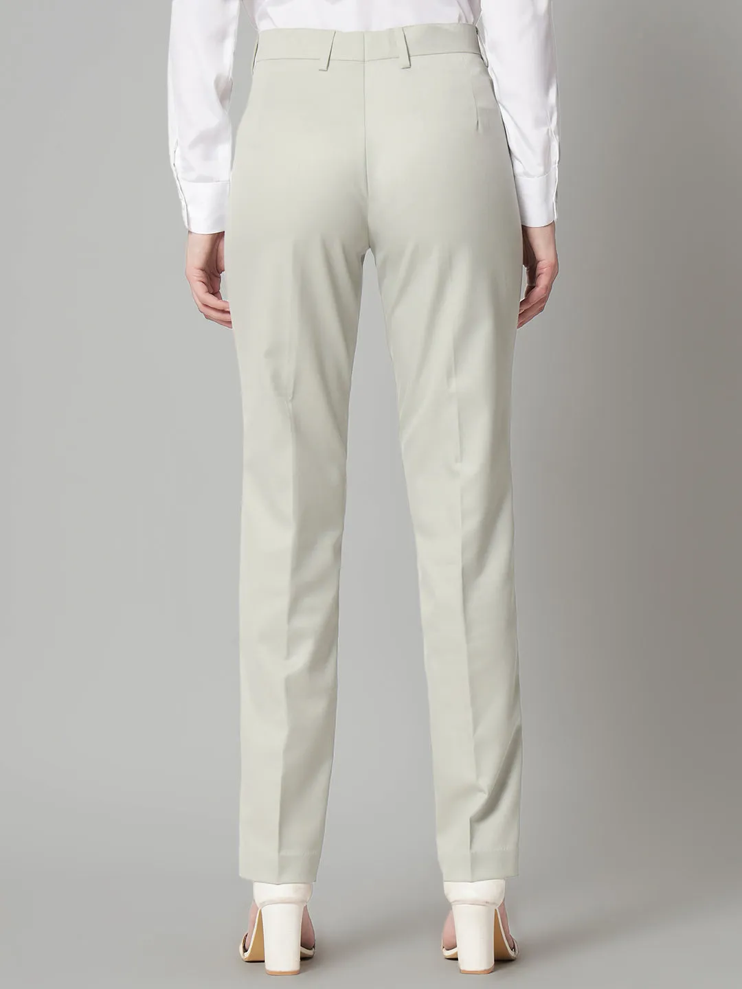 Sage Green Poly Cotton Formal Trouser