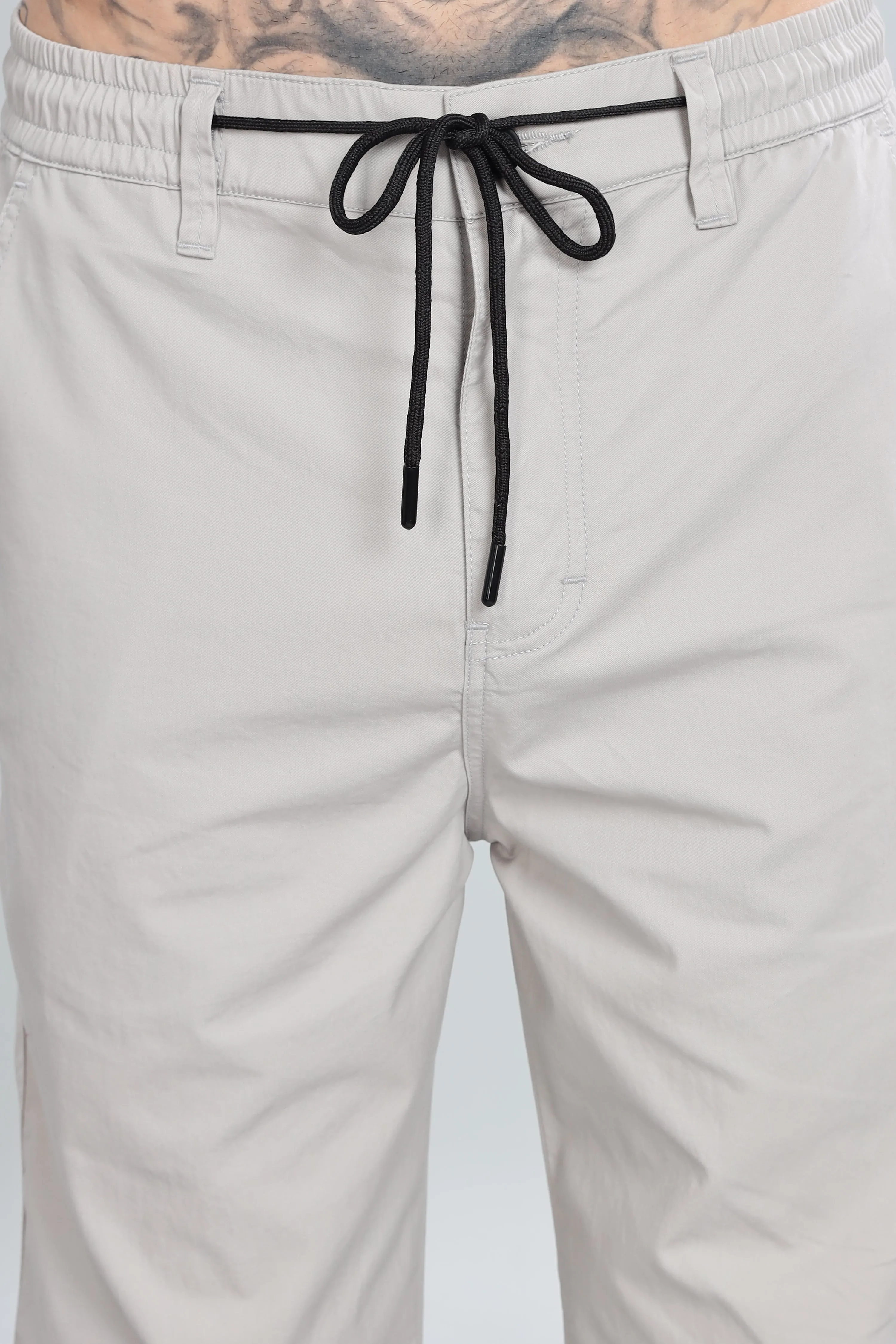 SAINTJONES LIGHT GREY STRAIGHT PANTS.