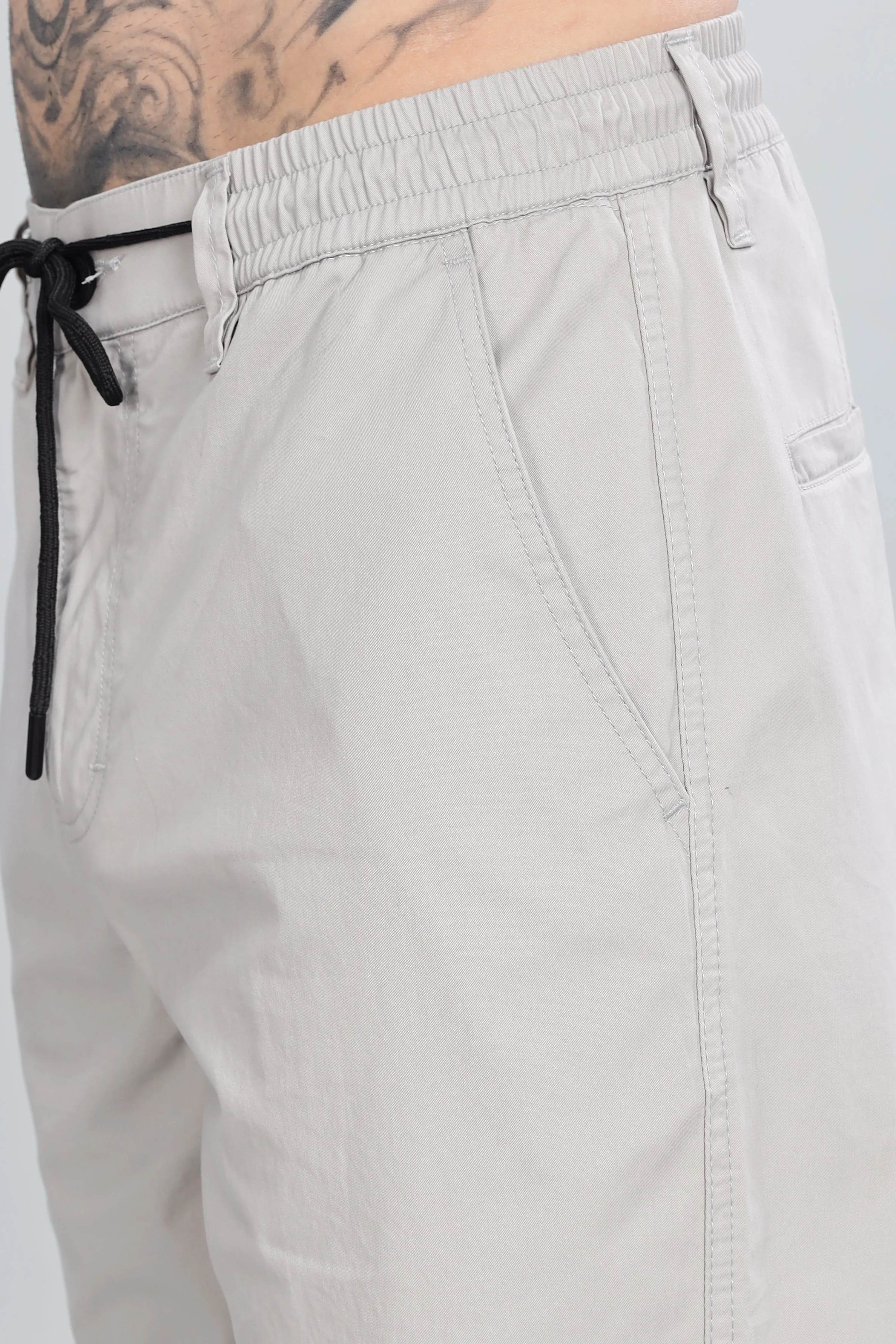 SAINTJONES LIGHT GREY STRAIGHT PANTS.