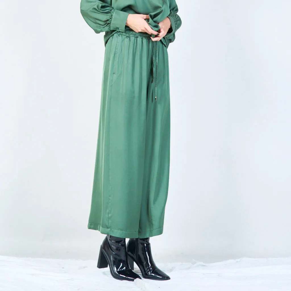 Satin wide-leg pants wholesale