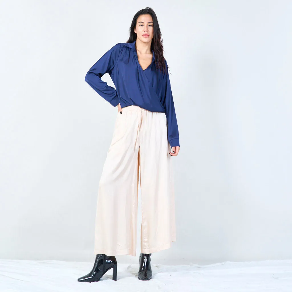 Satin wide-leg pants wholesale