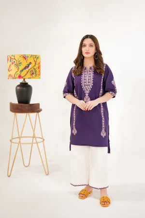 Shanyera - B4 - Irish Purple Embroidered 2-PC Lawn Suit