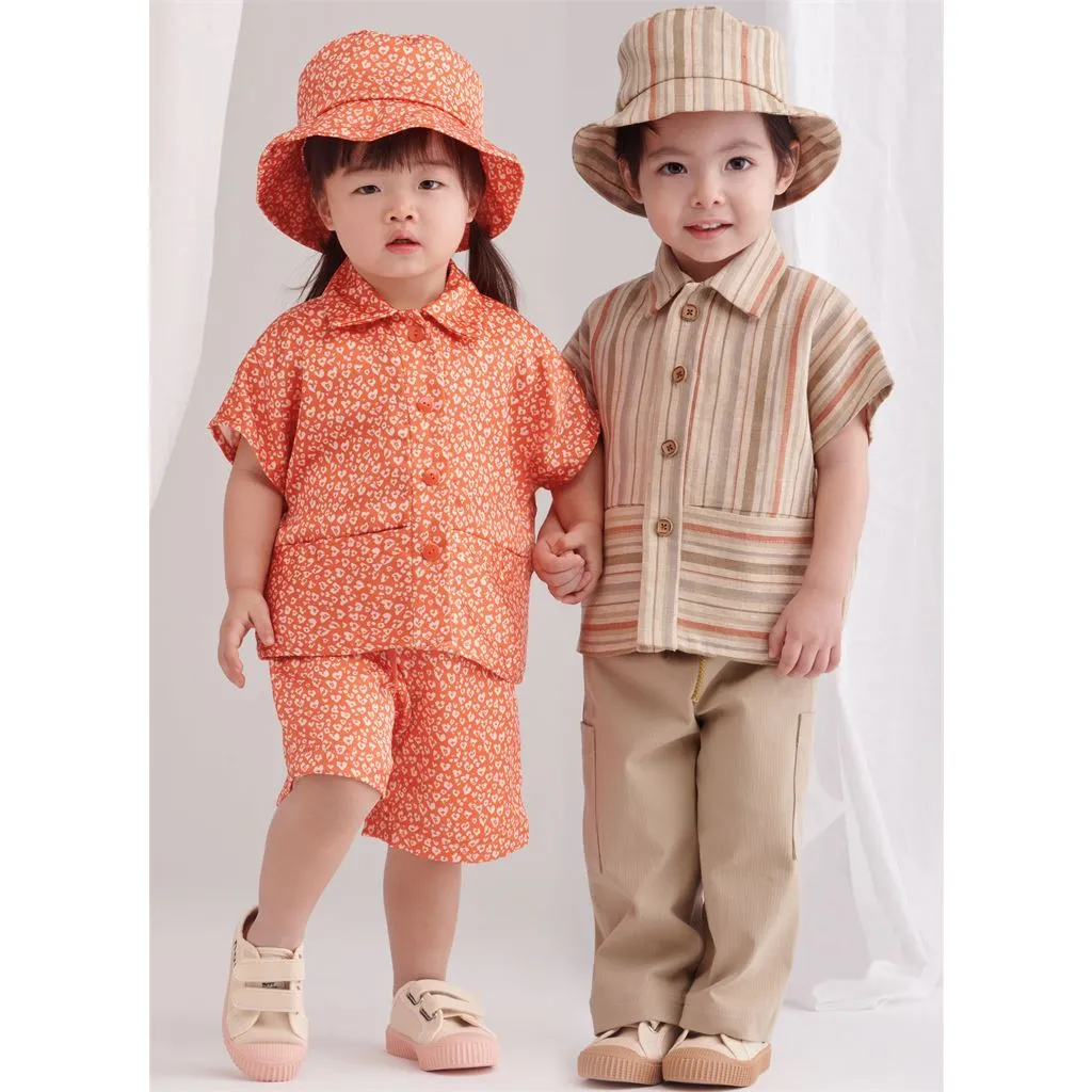 Simplicity Sewing Pattern S9798 Toddlers' Top, Pants, Shorts and Hat in Three Sizes