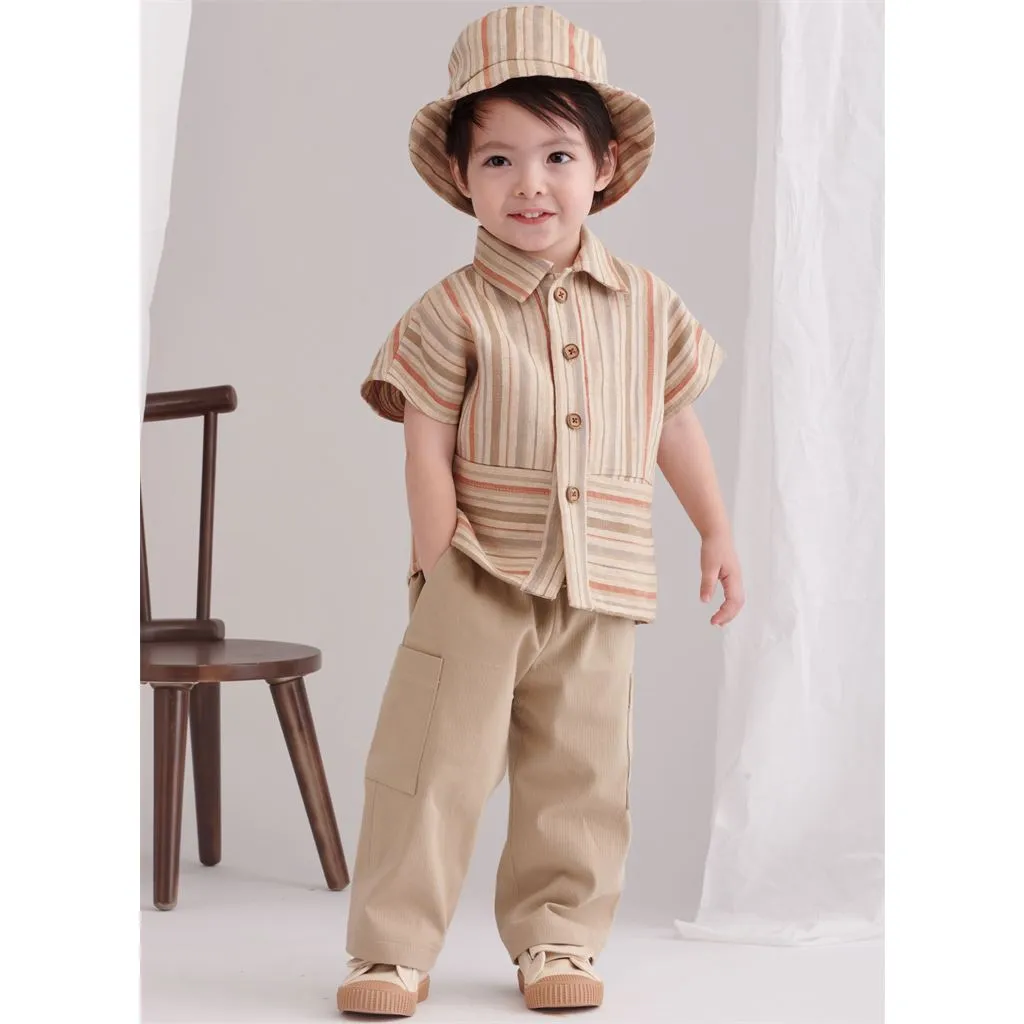 Simplicity Sewing Pattern S9798 Toddlers' Top, Pants, Shorts and Hat in Three Sizes