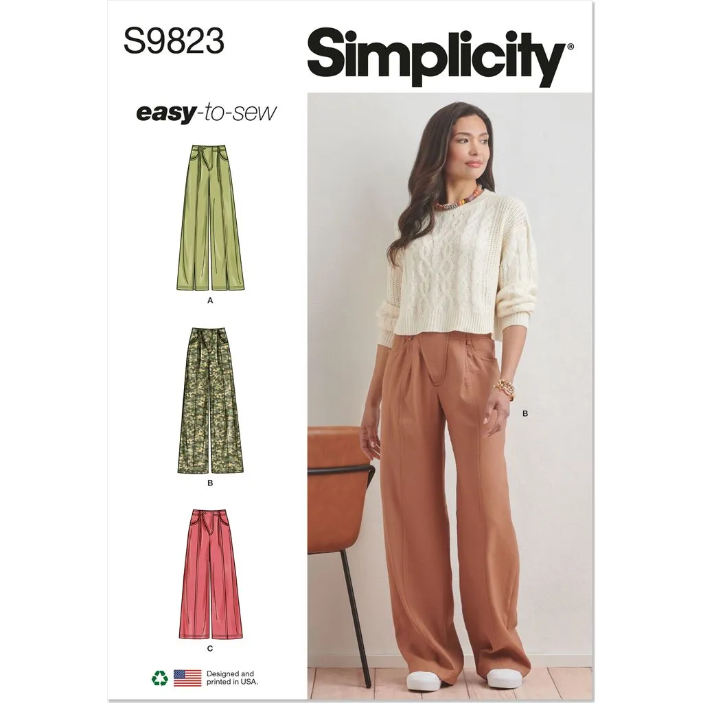 Simplicity Sewing Pattern S9823 Misses' Pants