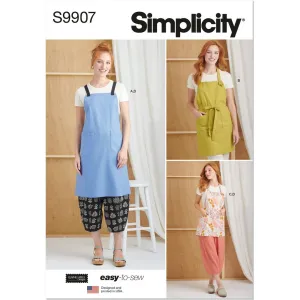 Simplicity Sewing Pattern S9907 Misses' Aprons and Pants By Elaine Heigl Designs