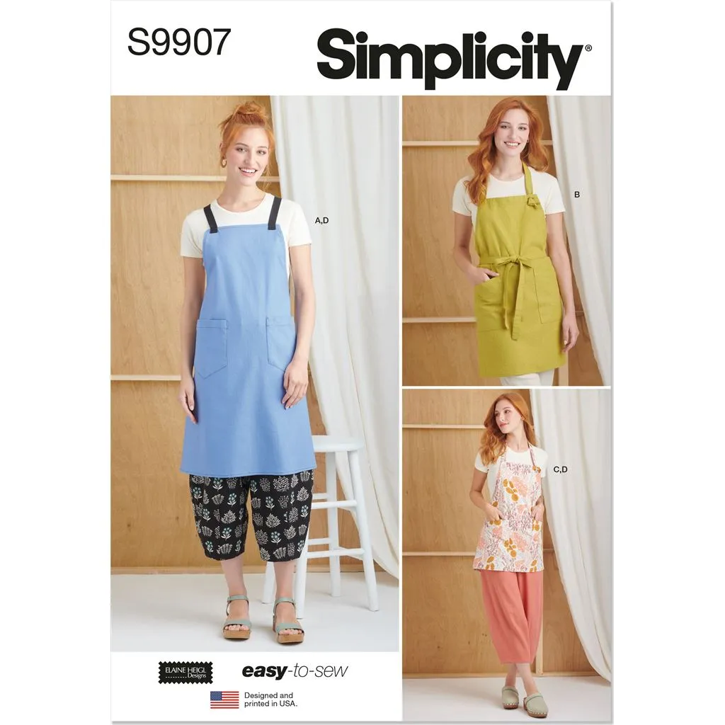 Simplicity Sewing Pattern S9907 Misses' Aprons and Pants By Elaine Heigl Designs