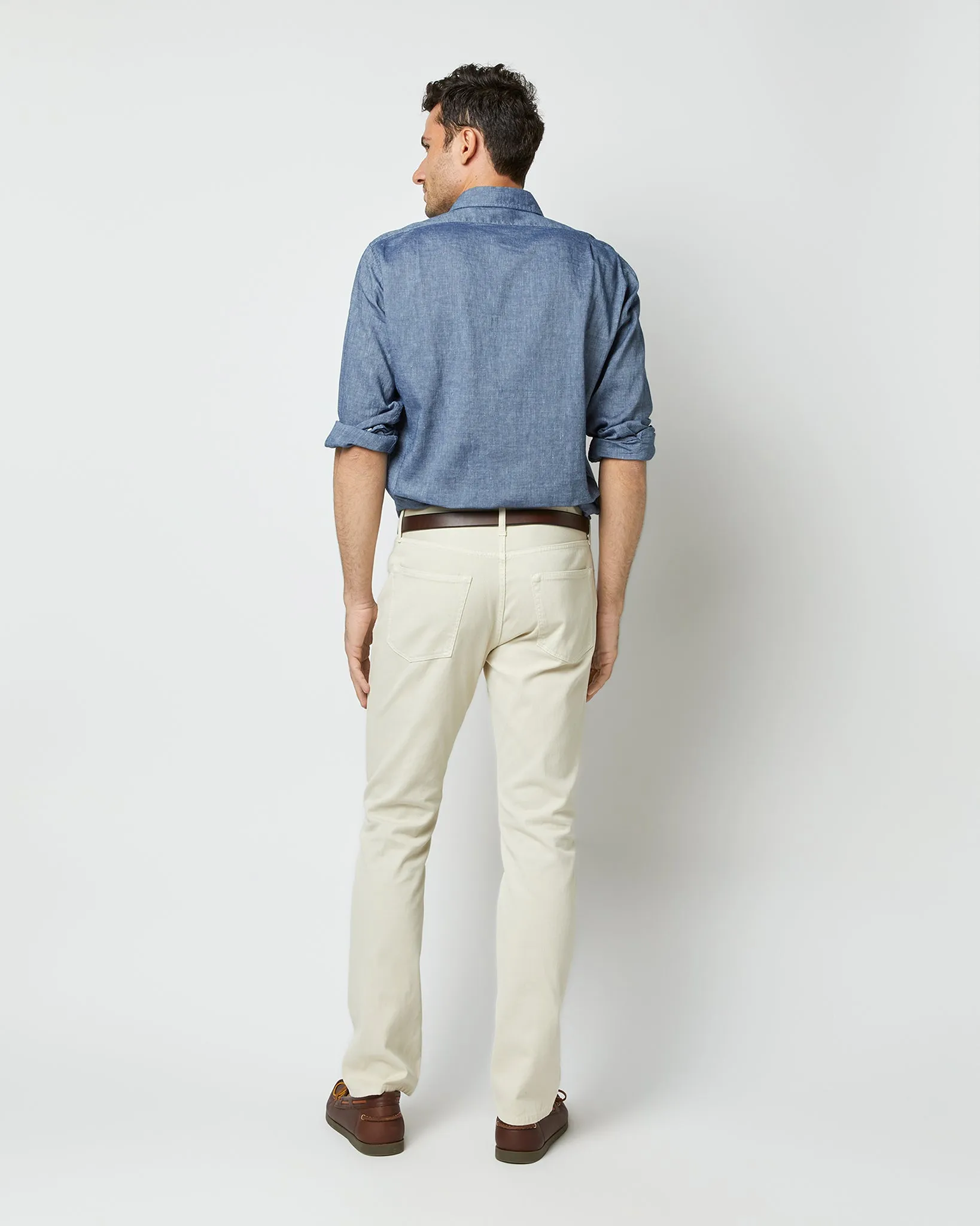 Slim Straight 5-Pocket Pant in Stone Bedford Cord