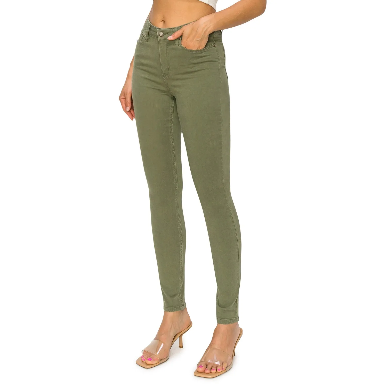 Soft Stretchy High Rise The Everyday Skinny Jeans - New Olive