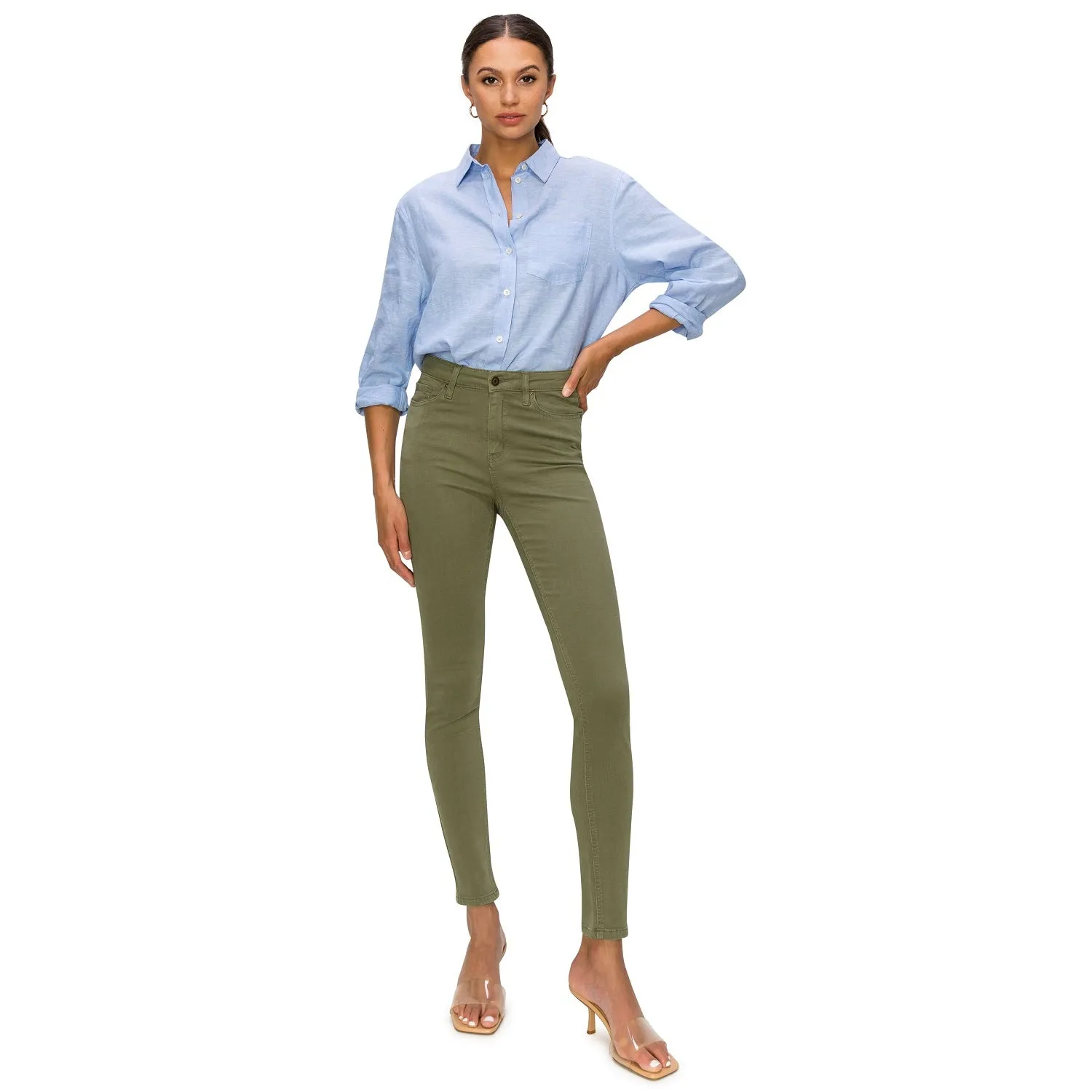 Soft Stretchy High Rise The Everyday Skinny Jeans - New Olive