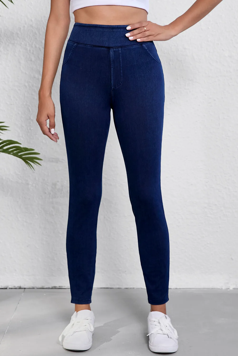 Solid Color High Waist Stretchy Slim Fit Jeggings