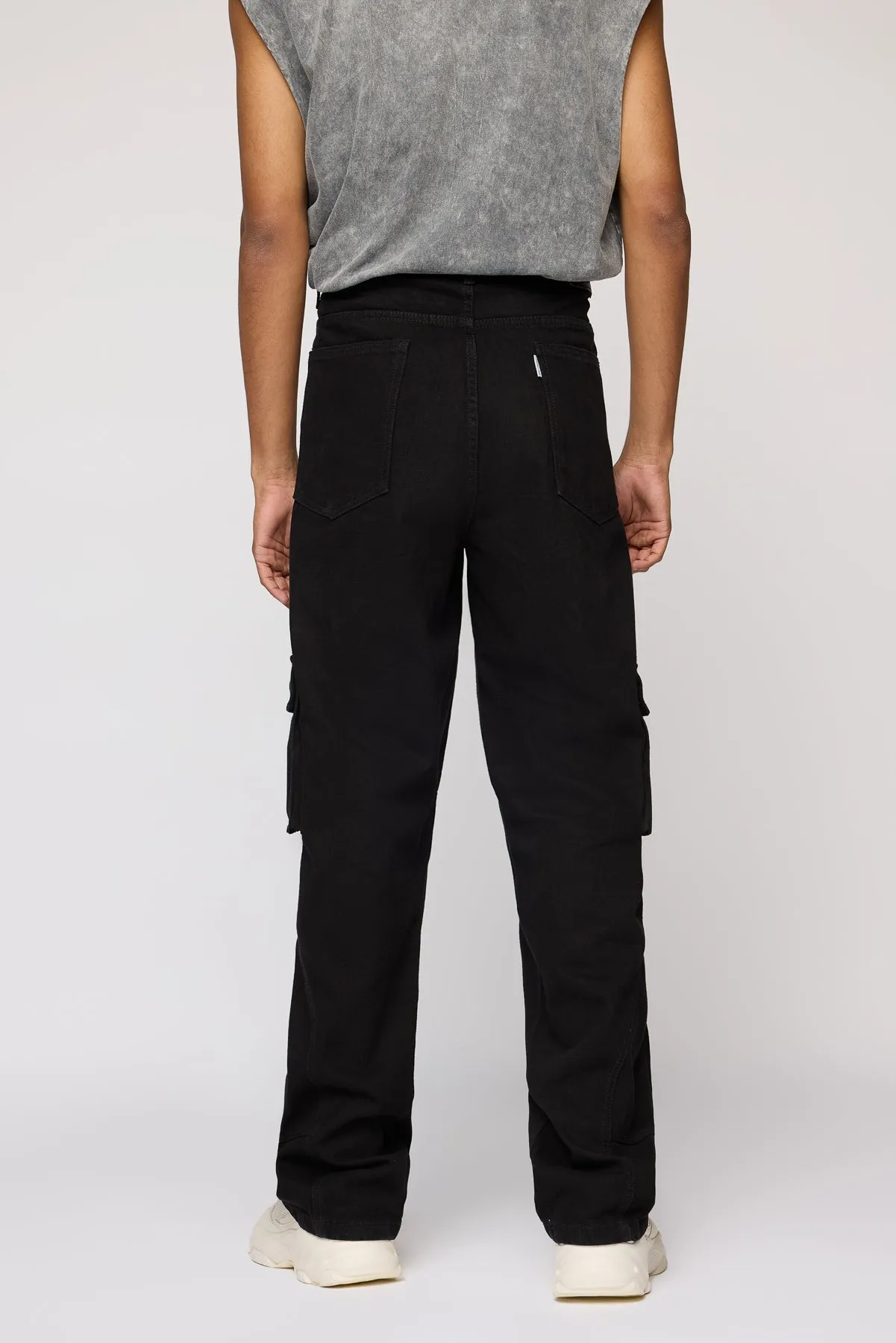 Storm Black Men's Baggy Cargo Jeans