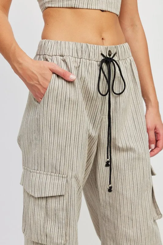 Striped cargo pants