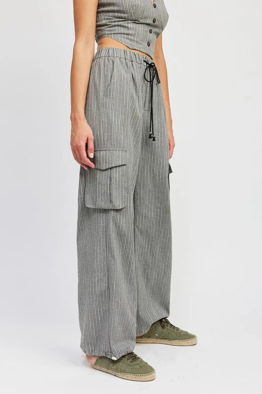 Striped cargo pants