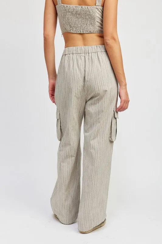 Striped cargo pants