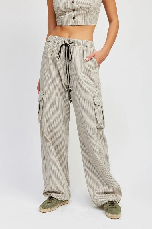 Striped cargo pants