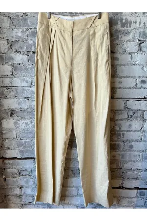 Tailored Linen-Blend Trousers - Cream