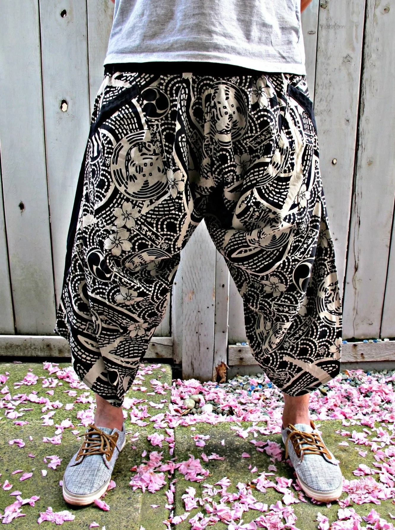 Tomoe (BLACK) Elastic Waist Samurai Pants