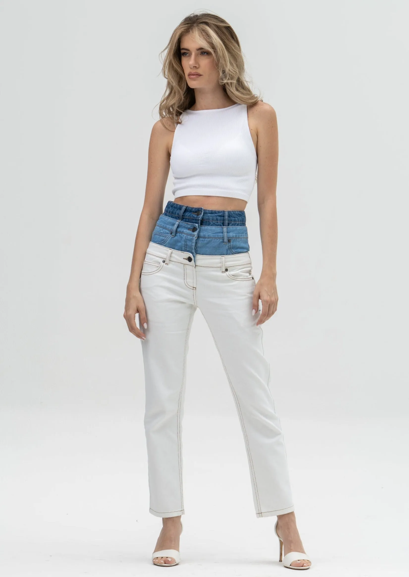 Triple Waistband Jeans