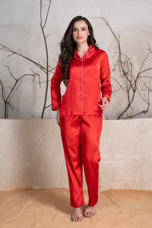 Valentine Red classic collar Pj set