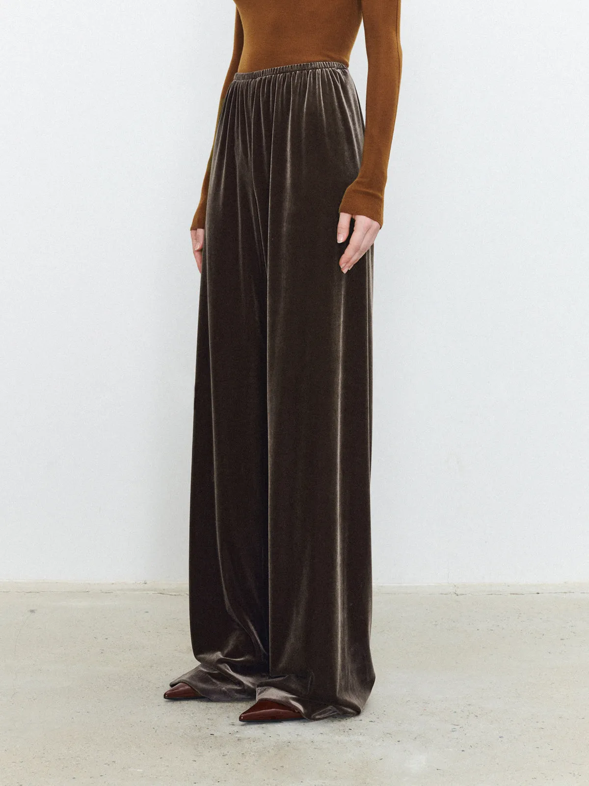 Velvet Wide Graceful Leg Pants