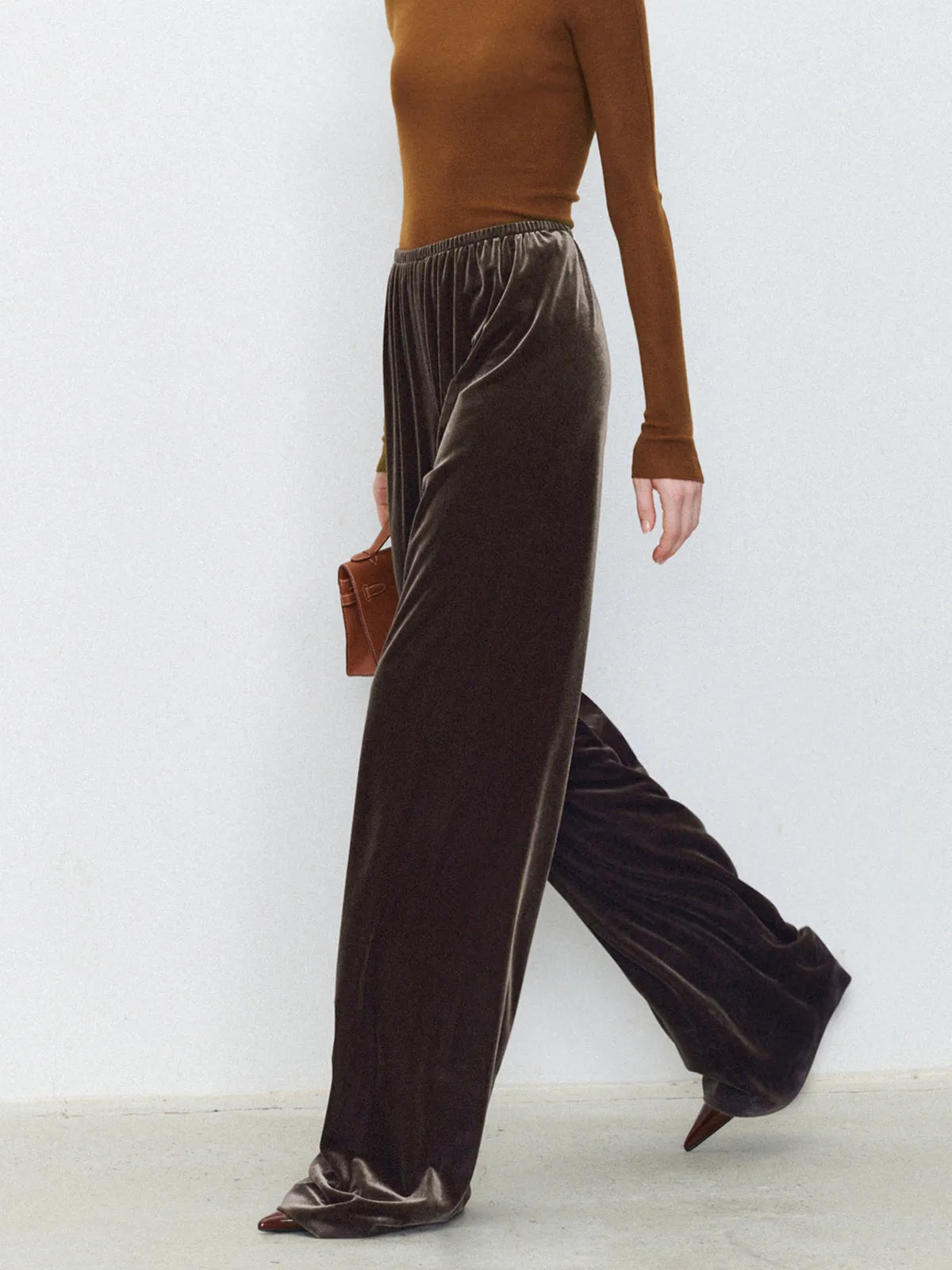 Velvet Wide Graceful Leg Pants