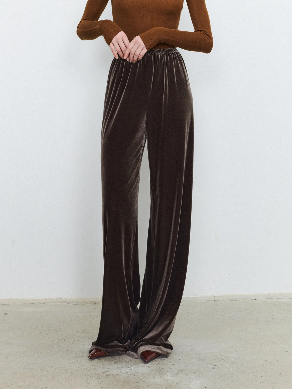 Velvet Wide Graceful Leg Pants