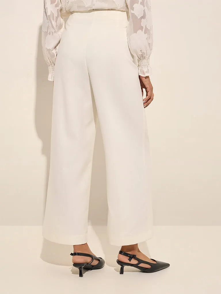 Wardrobe Ivory High-Rise Flared Trousers